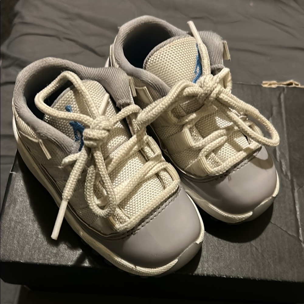 Kids White and Gray Sneakers